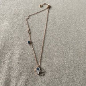 Swarovski Hand of Fatima Rose Gold Necklace
